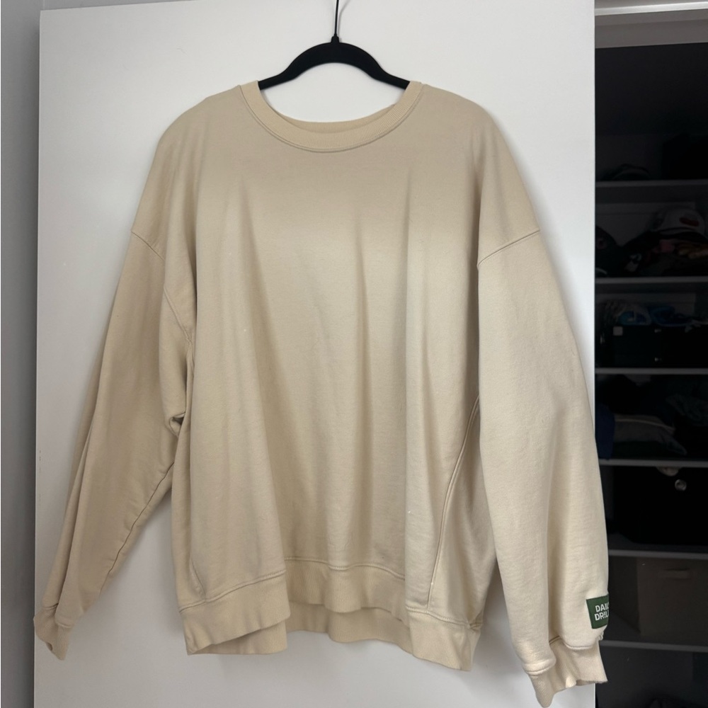 Daily Drills Cream Crewneck Sweater